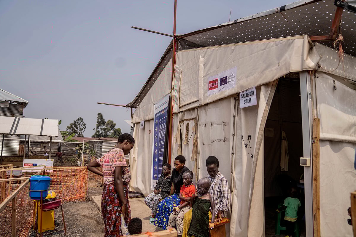 Children suffering from mpox wait for a treatment at a clinic in Munigi, eastern Congo, Monday, Aug. 19, 2024 - AP 